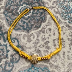 Vintage summer yellow belt with gold hardware